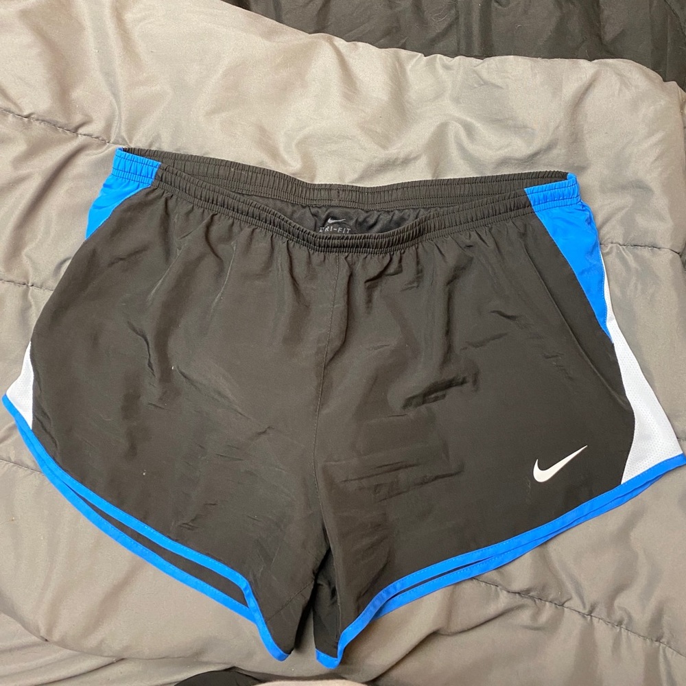 blue and black nike running shorts